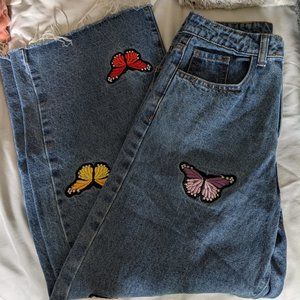 Shein butterfly patch jeans